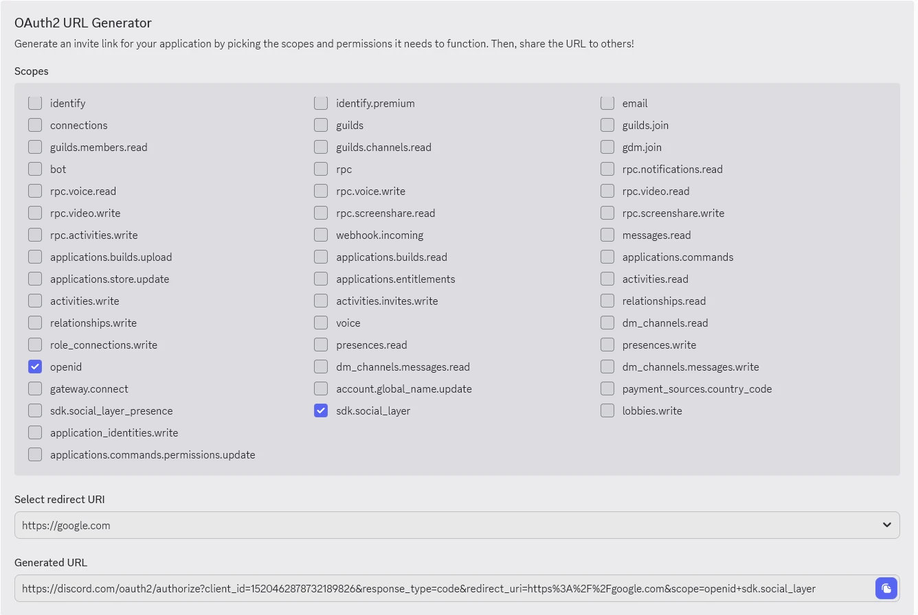 Full OAuth screenshot