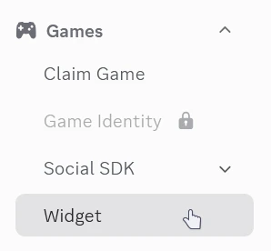 Go to the Widget tab