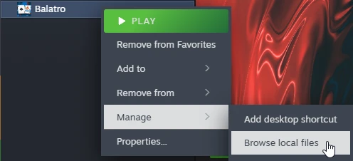 Browse game files