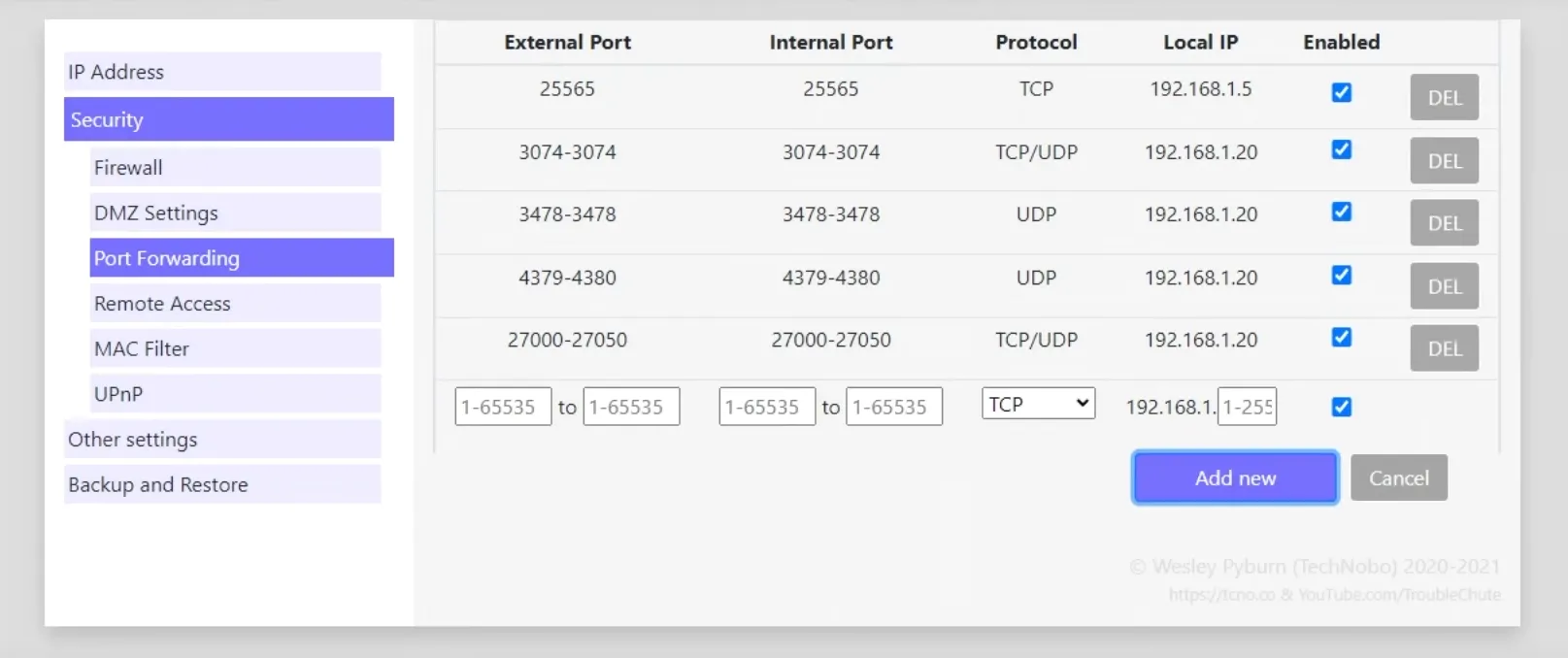Port Forwarded MW4