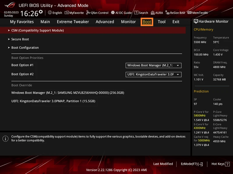 CSM Settings page