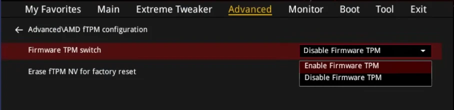fTPM Option
