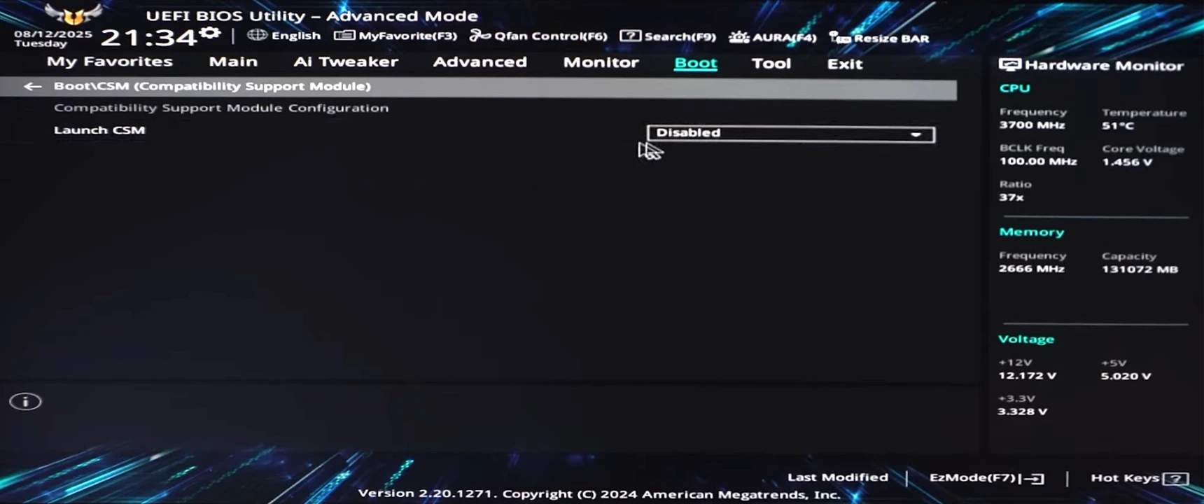 CSM Settings page