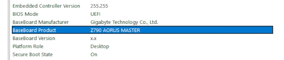 System Information - BaseBoard info