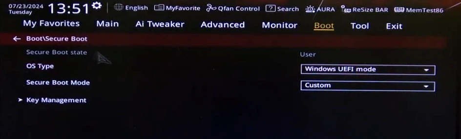UEFI Dropdown