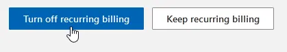Disable recurring billing confirmation