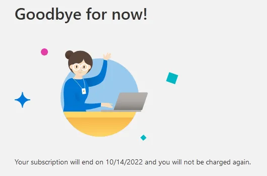 Goodbye for now notice