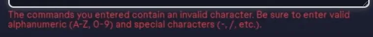 Error message