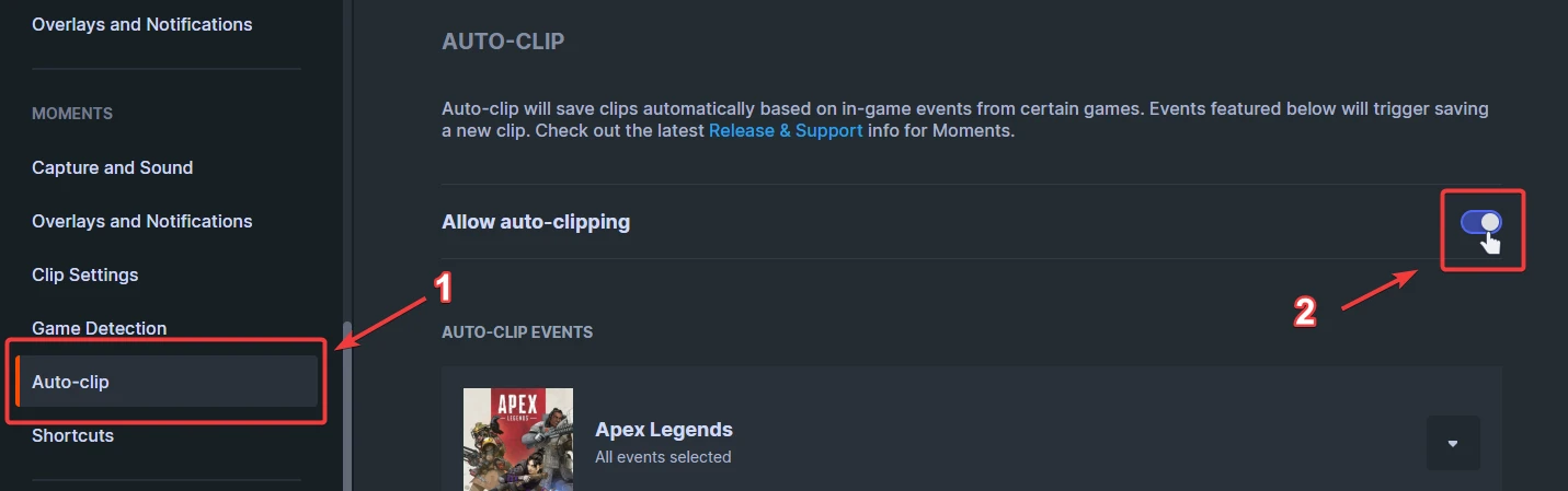 Enable Auto-clips
