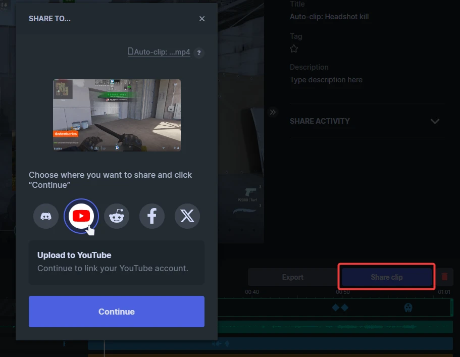 Share clip