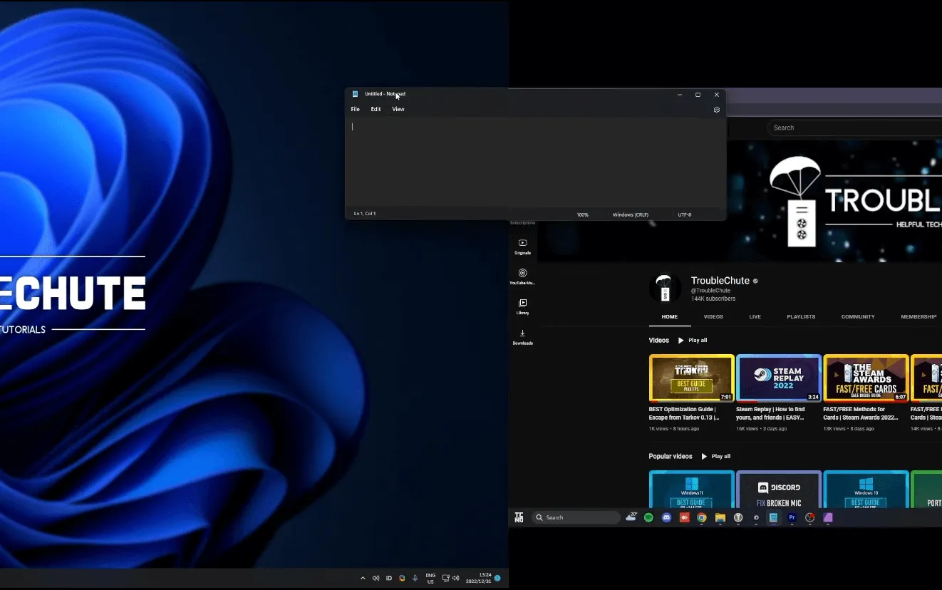 Break between monitors as seen with resolution
